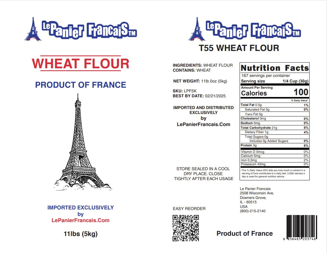 As France's premier flour, this T55 is milled to perfection, yielding a fine texture that's ideal for the delicate structure of iconic French desserts and pastries. 