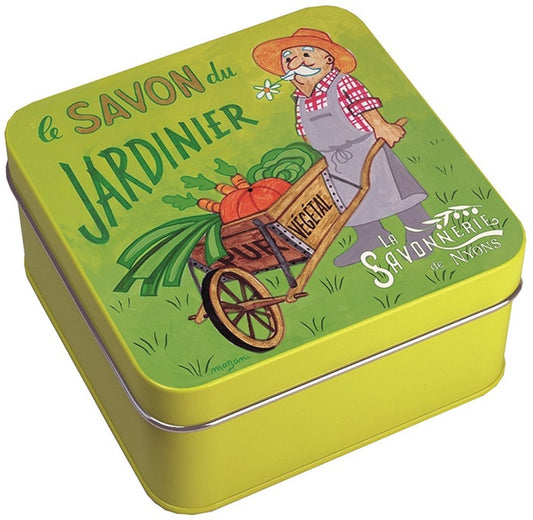 La Savonnerie de Nyons Boîte en métal illustrée de savon du jardinier 3.52oz