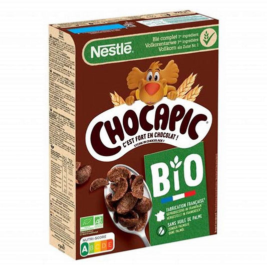 Discover the irresistible taste of Chocapic® Bio, the organic cereal that combines indulgence with responsibility. Made with 100% organic whole wheat flour sourced from local farms in France near our Rumilly factory, Chocapic® Bio supports sustainable farming practices that preserve natural resources, biodiversity, and the environment.