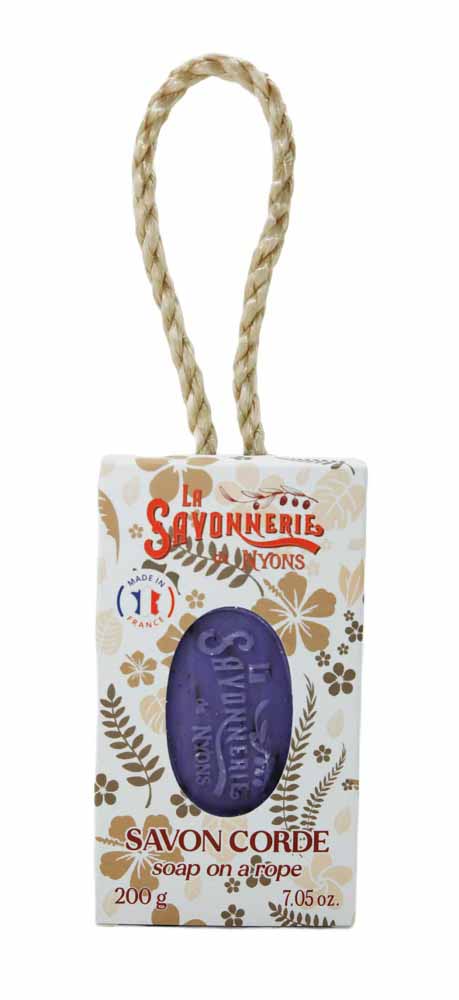 La Savonnerie de Nyons Exfoliating Soap Rope Lavender with moisturizing and restorative properties gives your skin suppleness, well-being, and soothing.