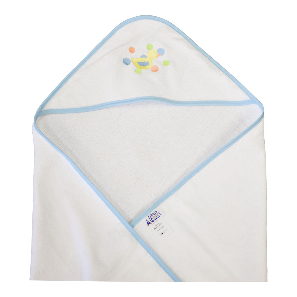 Le Panier Francais Embroidered Bath Towel with a Hood and a Glove Blue