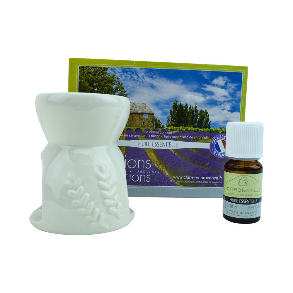 Ceramic diffuser and 1 vial of citronella essential oil