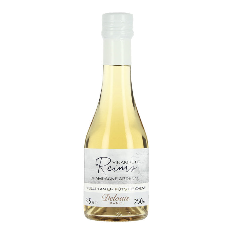 Delouis Champagne vinegar is made using the same basic process as champagne and is aged in a barrel for at least a year. This vinegar is made from champagne bottles of wine that has been aged in oak barrels.