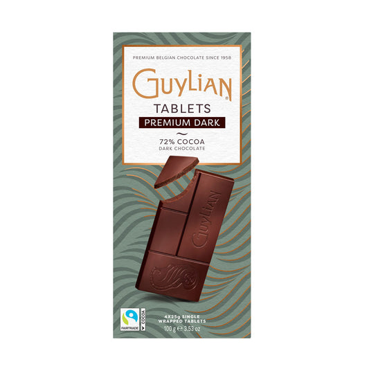 Enjoy the rich flavor of Guylian's Premium Dark Chocolate, which is made with high-quality ingredients and includes 72% pure cocoa. It is also manufactured with meticulous attention to detail. For the pinnacle of pleasure, try one of Guylian's bars of velvety-smooth Dark Belgian Chocolate and indulge in the decadent flavor of dark chocolate.