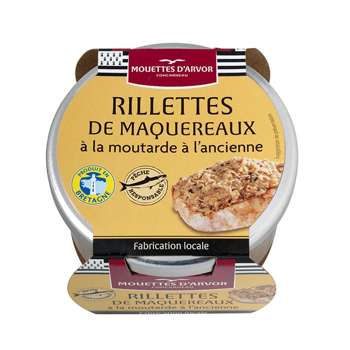 Les Mouettes d'Arvor French Mackerel Rillettes with Grain Mustard 125 g (4.4 oz)